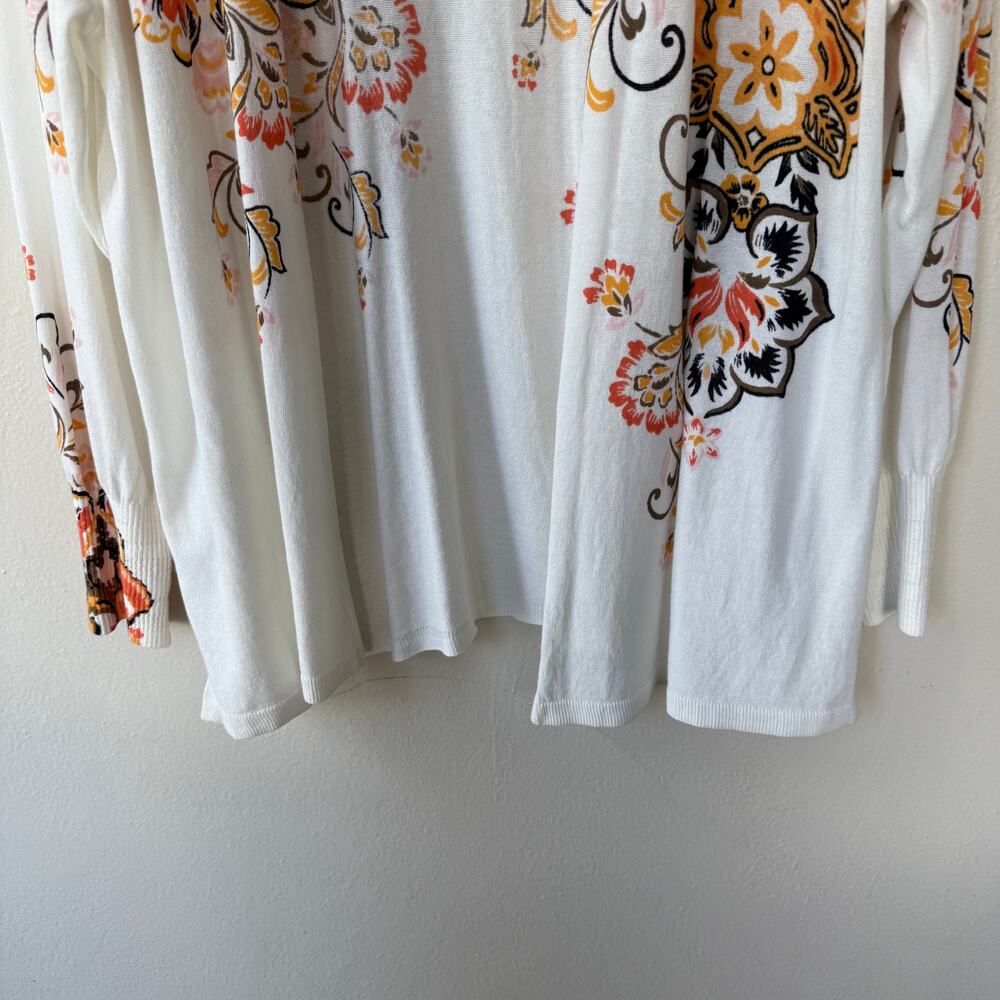 Chico's Summer Romance women’s long-sleeve cardigan sweater floral Size XL - Picture 5 of 9